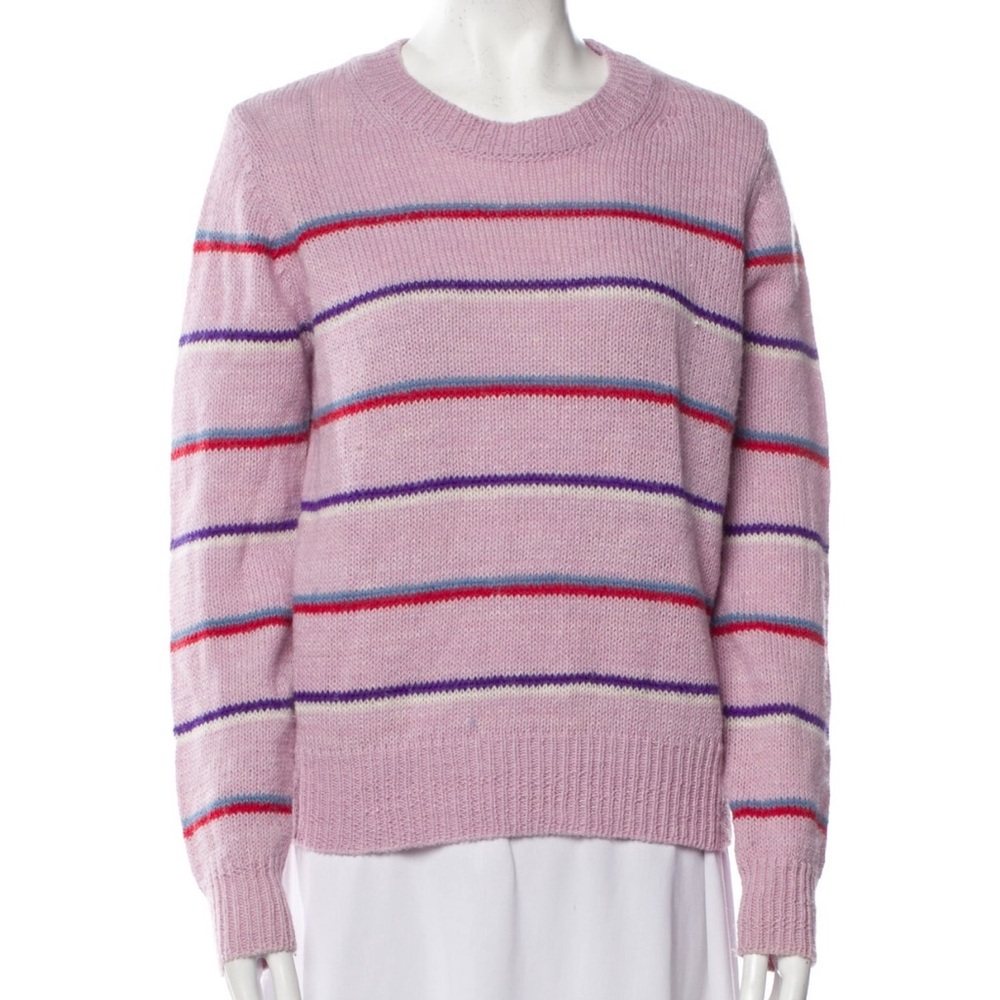 Isabel Marant Pink and Red Crew Neck Sweater
